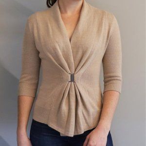 Neiman Marcus Cashmere Collection Avalable in Silver Fleck Pleated Cardi…